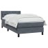 Cama box spring con colchón terciopelo gris oscuro 80x210