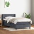 Cama box spring con colchón terciopelo gris oscuro 80x210
