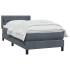 Cama box spring con colchón terciopelo gris oscuro 90x210