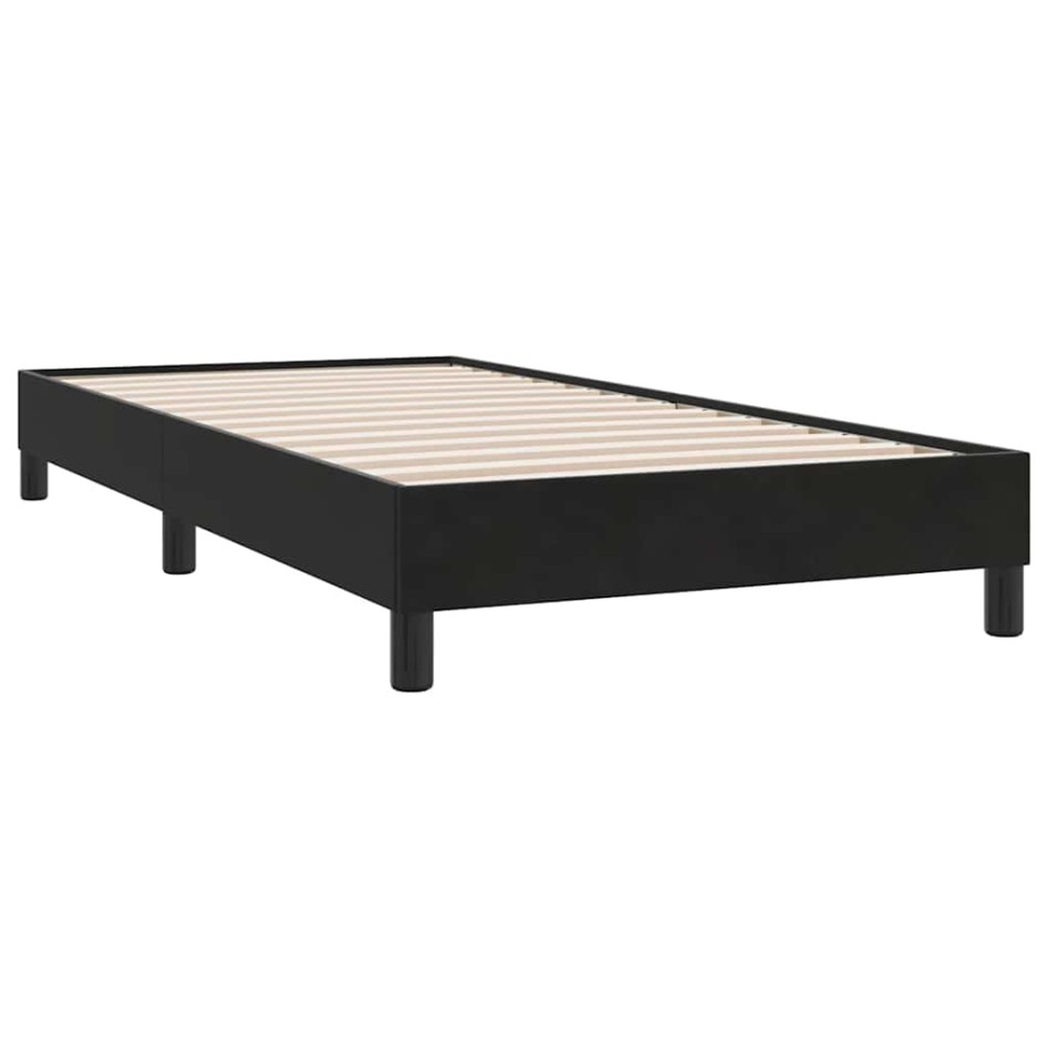 Cama box spring con colchón cuero sintético negro 90x210