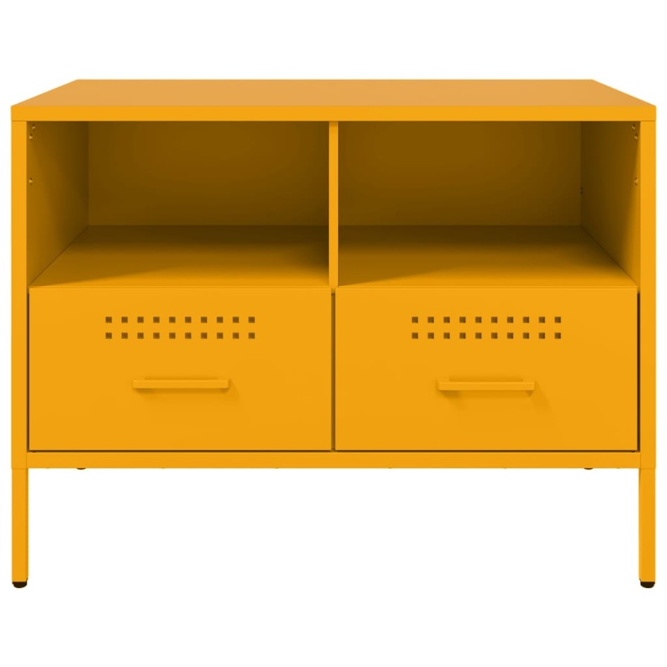 Muebles para TV 2 unidades acero amarillo mostaza 68x39x50,5