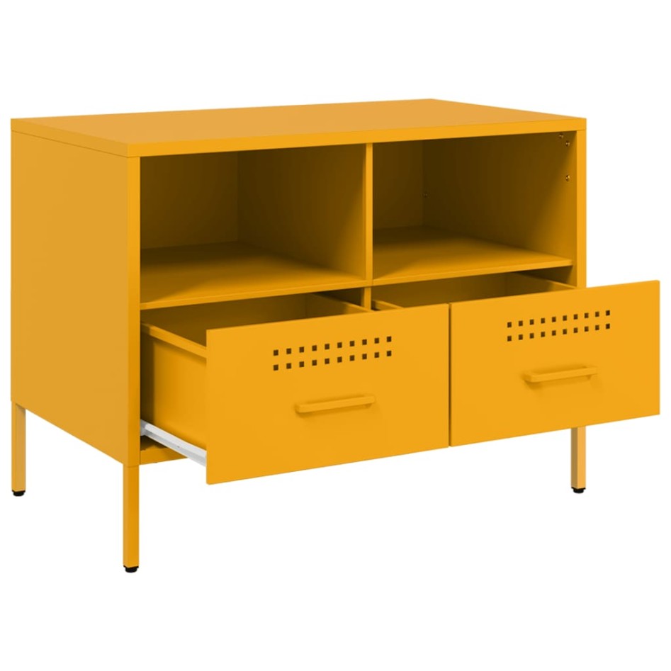 Muebles para TV 2 unidades acero amarillo mostaza 68x39x50,5