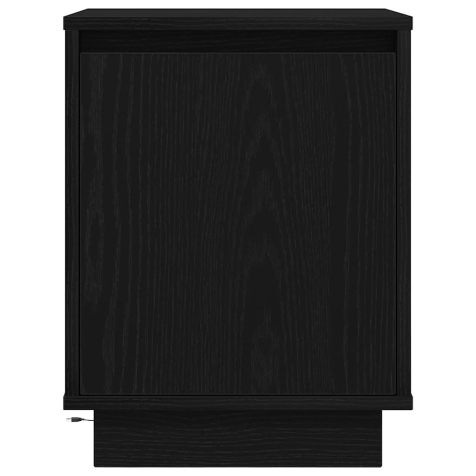 Mesillas de noche con luces LED 2 uds negro 38x34x50