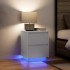 Mesillas de noche con luces LED 2 uds blanco 38x34x50