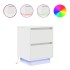 Mesillas de noche con luces LED 2 uds blanco 38x34x50