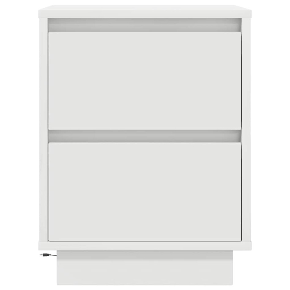 Mesillas de noche con luces LED 2 uds blanco 38x34x50