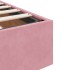 Estructura cama otomana sin colchón terciopelo rosa 90x200