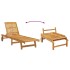 Tumbonas con mesa 2 unidades madera maciza de