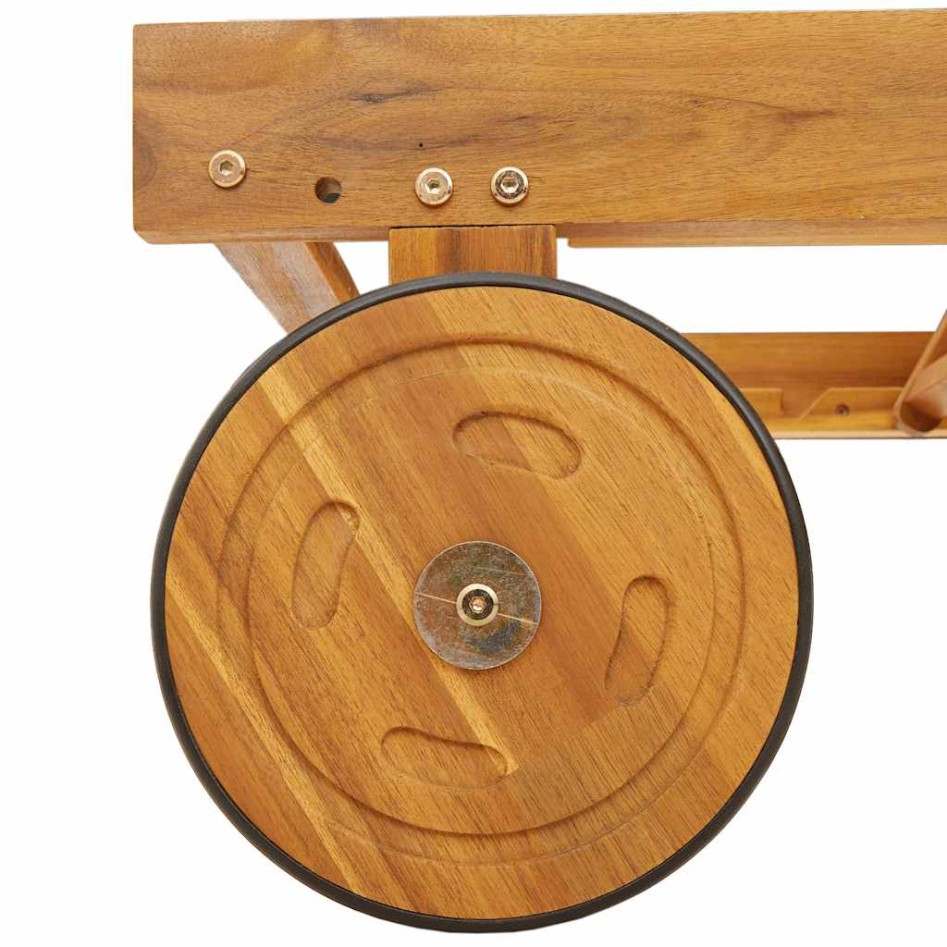 Tumbonas con mesa 2 unidades madera maciza de