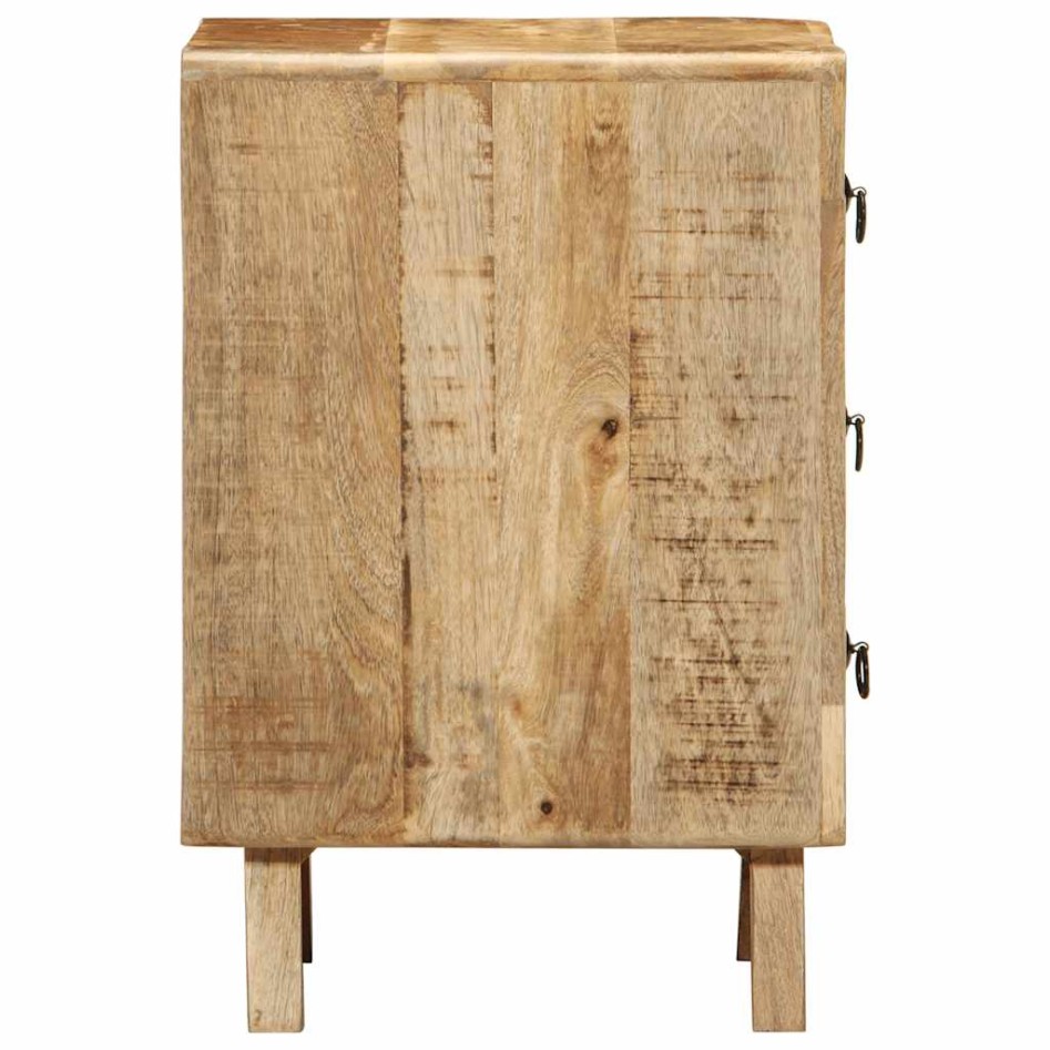 Mesita de noche de madera maciza de mango rugosa 37x32x50