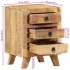 Mesita de noche de madera maciza de mango rugosa 37x32x50
