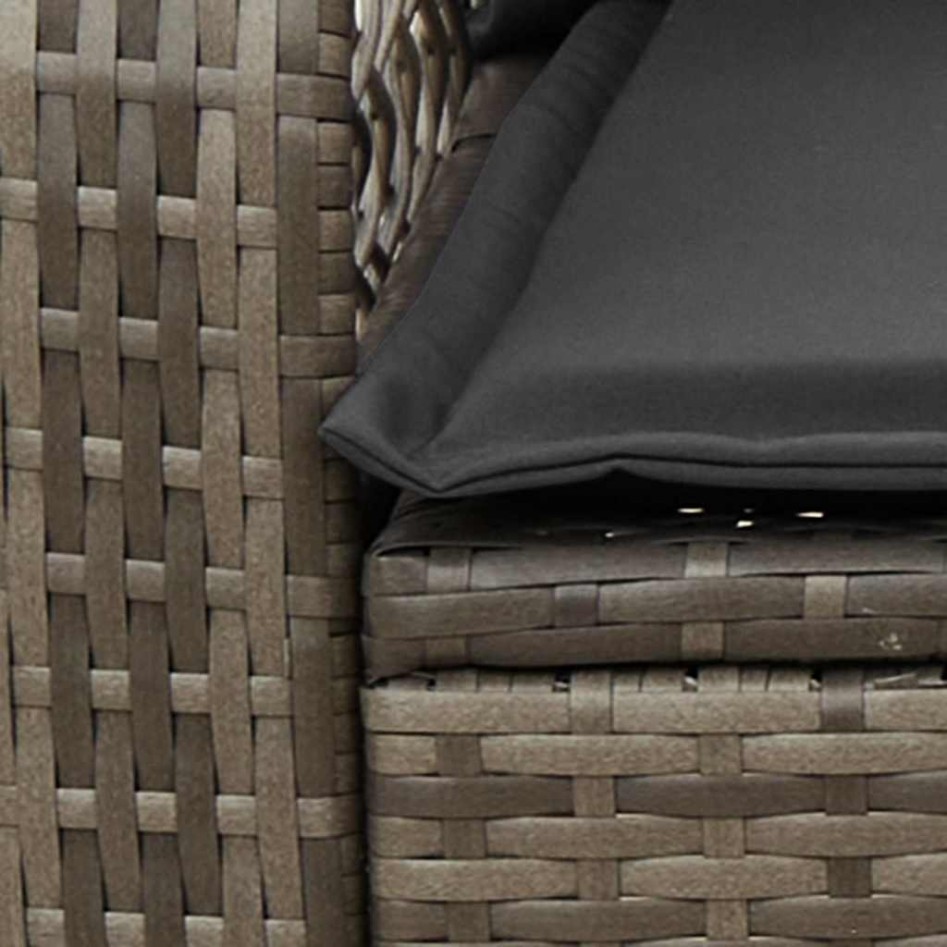 Silla mecedora de jardín con cojines ratán sintético