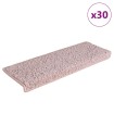 Alfombrilla escalera 30 uds 65x21x4 cm Blanco y rosa