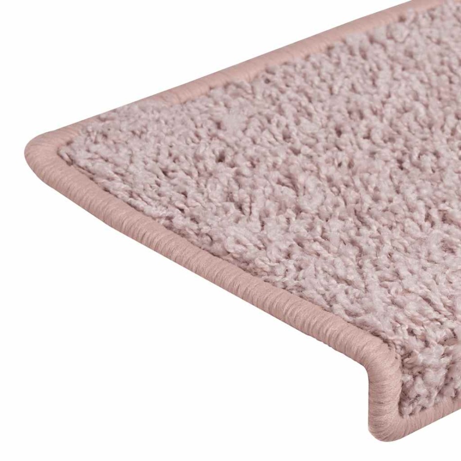 Alfombrilla escalera 30 uds 65x21x4 cm Blanco y