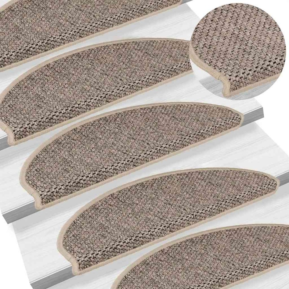 Alfombra autoadhesiva escalera sisal 30 uds beige