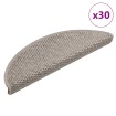Alfombra autoadhesiva escalera sisal 30 uds 56x17x3 cm plateado