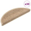 Alfombra autoadhesiva escalera sisal 30 uds 56x17x3 cm arena