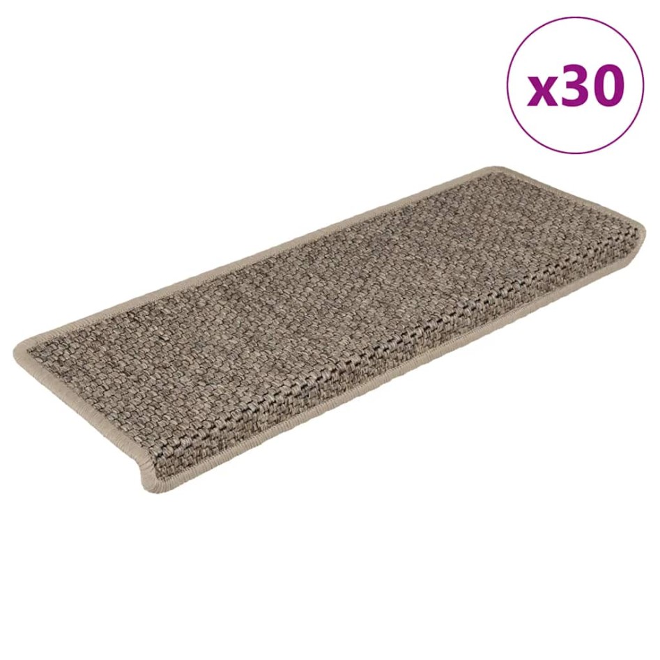 Alfombra autoadhesiva escalera sisal 30 uds beige