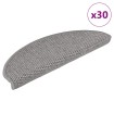 Alfombra autoadhesiva escalera sisal 30 uds 65x21x4 cm plateado