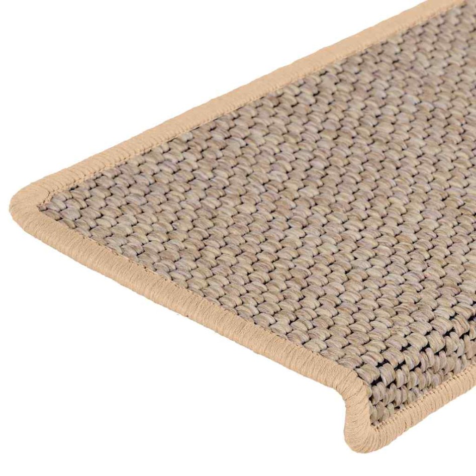 Alfombra autoadhesiva escalera sisal 30 uds beige