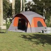 Tienda de campaña familiar 6 personas impermeable gris naranja