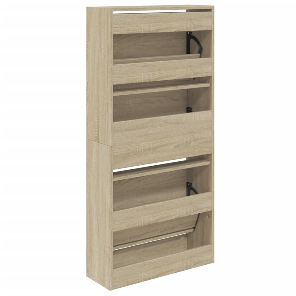 Zapatero de madera de ingeniería roble Sonoma 60x21x125,5