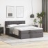 Estructura cama otomana colchón cuero sintético gris