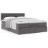 Estructura cama otomana colchón cuero sintético gris