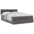 Estructura cama otomana colchón cuero sintético gris
