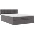 Estructura cama otomana colchón cuero sintético gris