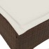 Taburetes de jardín con cojines 2 uds marrón 55x55x36