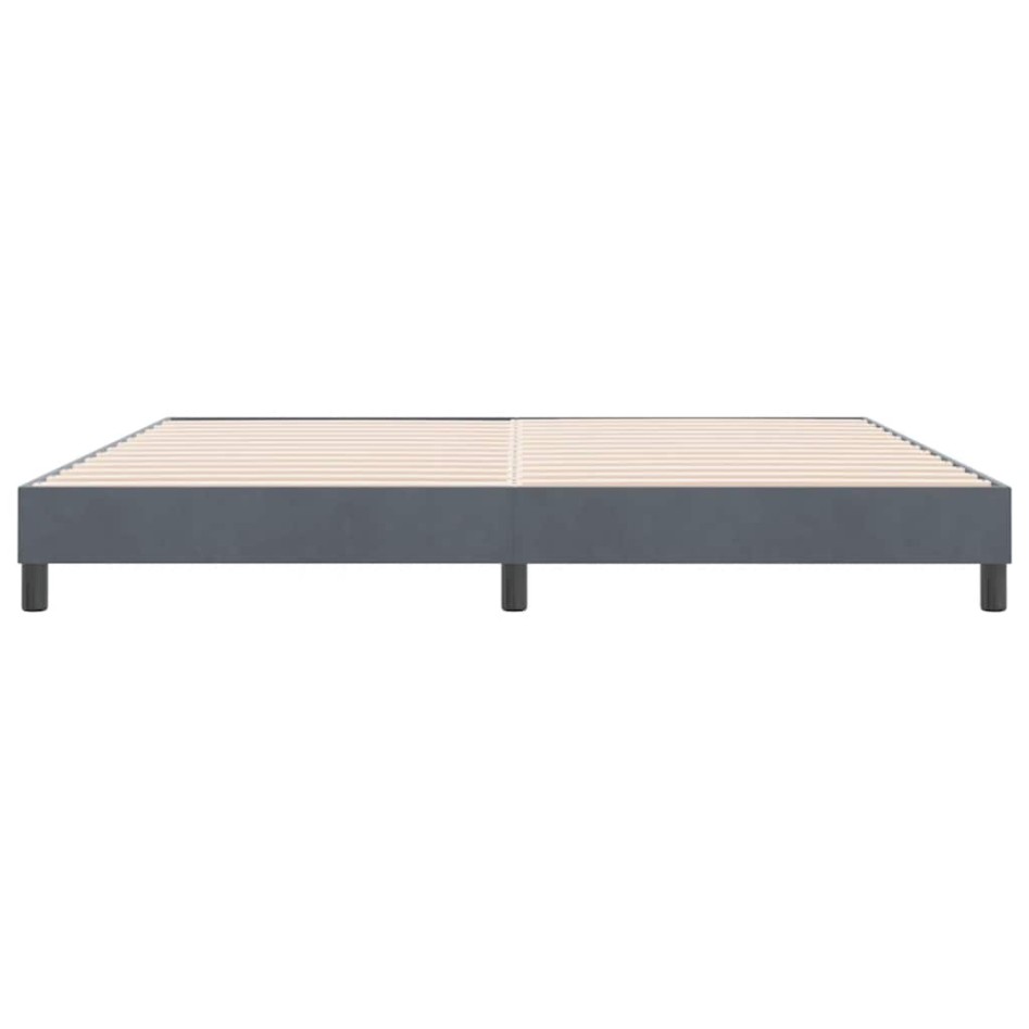 Cama box spring con colchón terciopelo gris oscuro 180x220