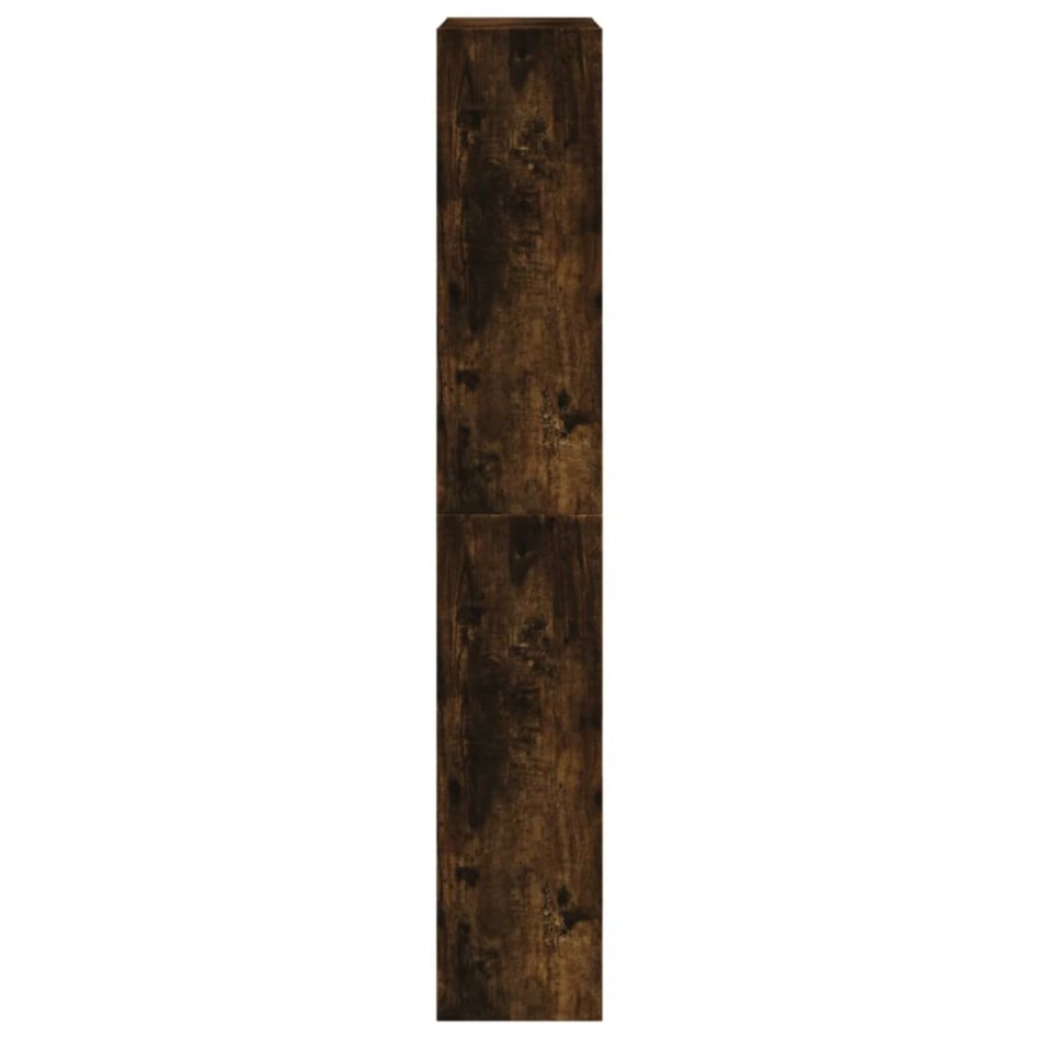 Zapatero de madera de ingeniería roble ahumado 60x21x125,5