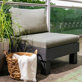 Sillón individual Keter Garden Elements Graphite con cojín gris