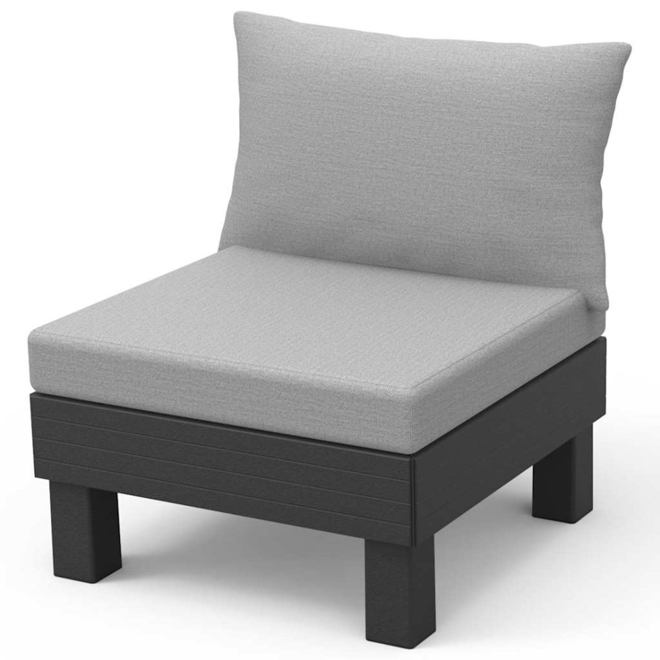 Sillón individual Keter Garden Elements Graphite con cojín gris