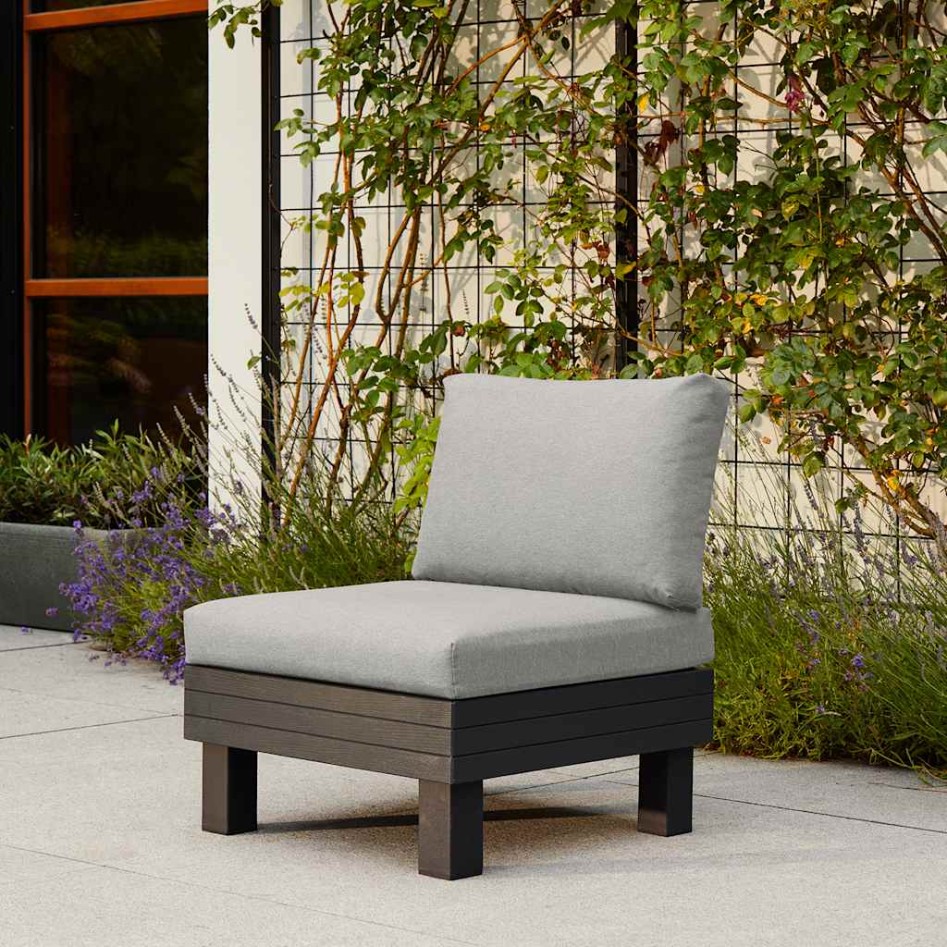 Sillón individual Keter Garden Elements Graphite con cojín gris