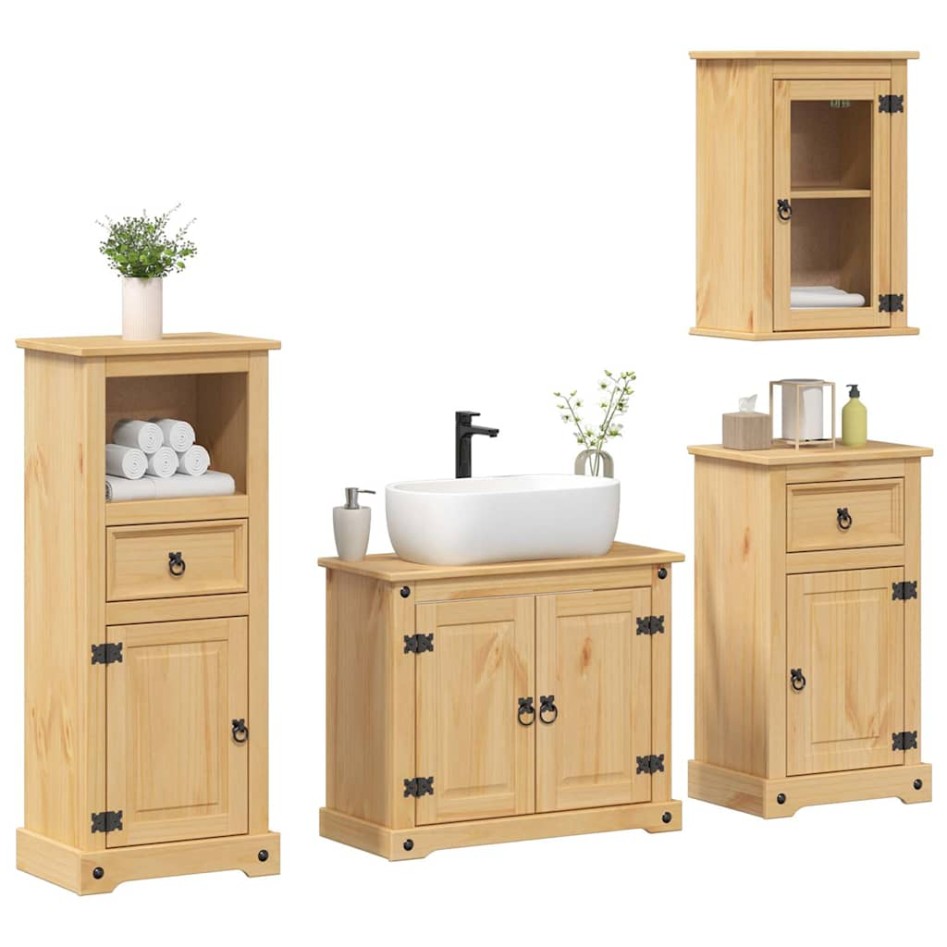 Juego de muebles de baño Corona 4 pzas madera maciza