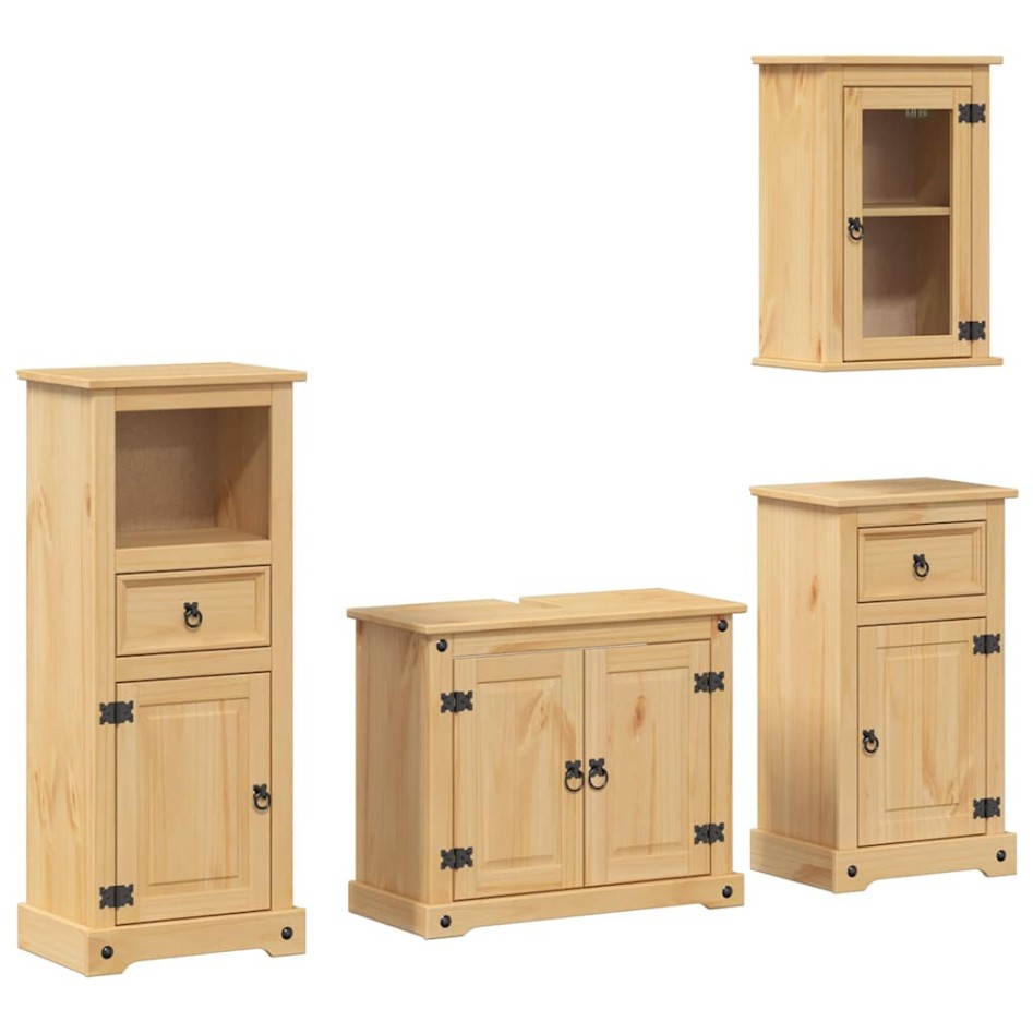 Juego de muebles de baño Corona 4 pzas madera maciza