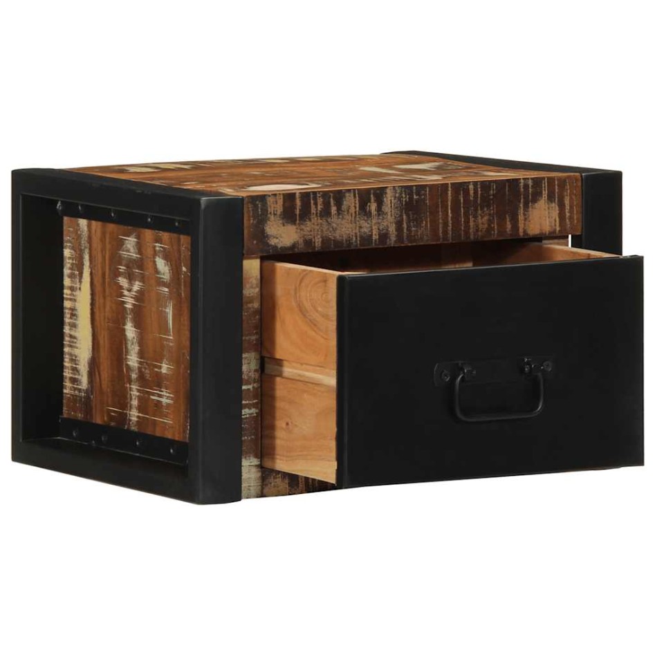 Mesillas de noche multicolor 2 uds 40x35x25 cm madera