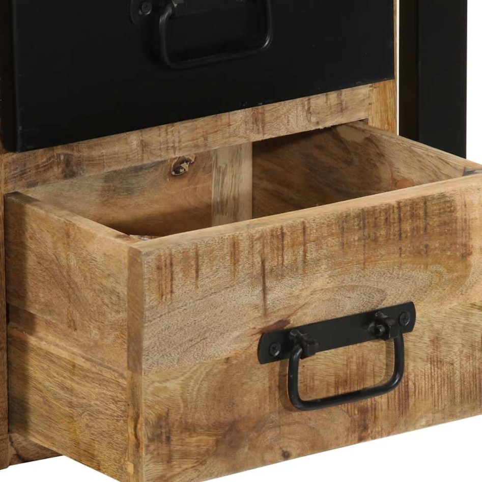 Mesitas de noche 2 uds 40x35x40 cm madera maciza rugosa