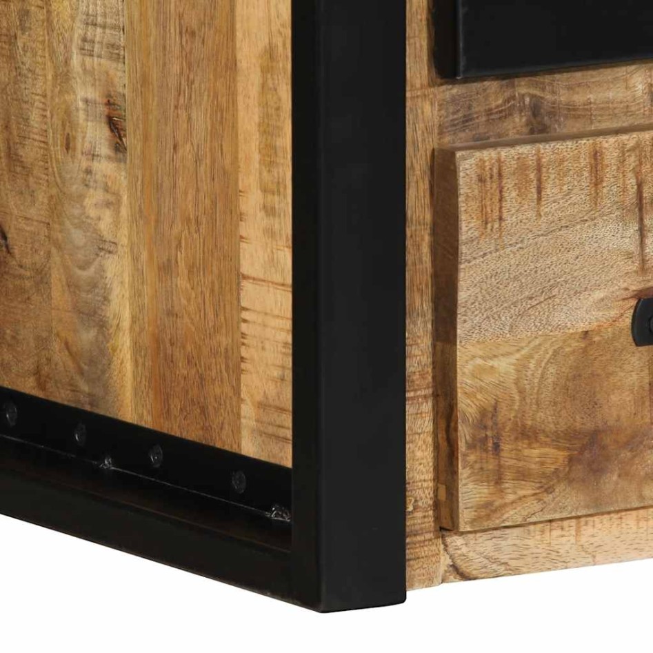 Mesitas de noche 2 uds 40x35x40 cm madera maciza rugosa