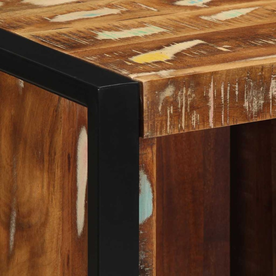 Mesilla de noche multicolor 40x35x40 cm madera maciza