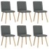 Sillas de comedor 6 unidades tela gris