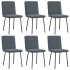 Sillas de comedor 6 unidades terciopelo gris