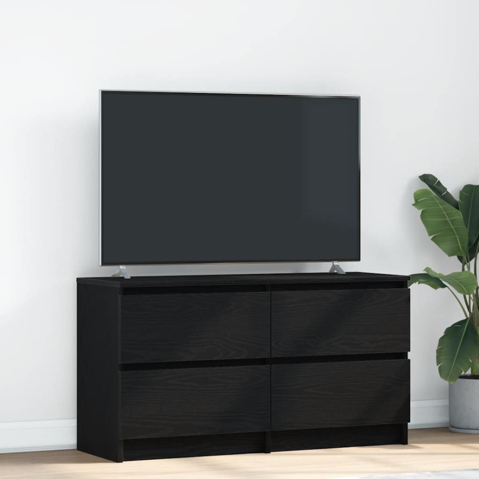 Mueble para TV madera contrachapada negro 100x35x54