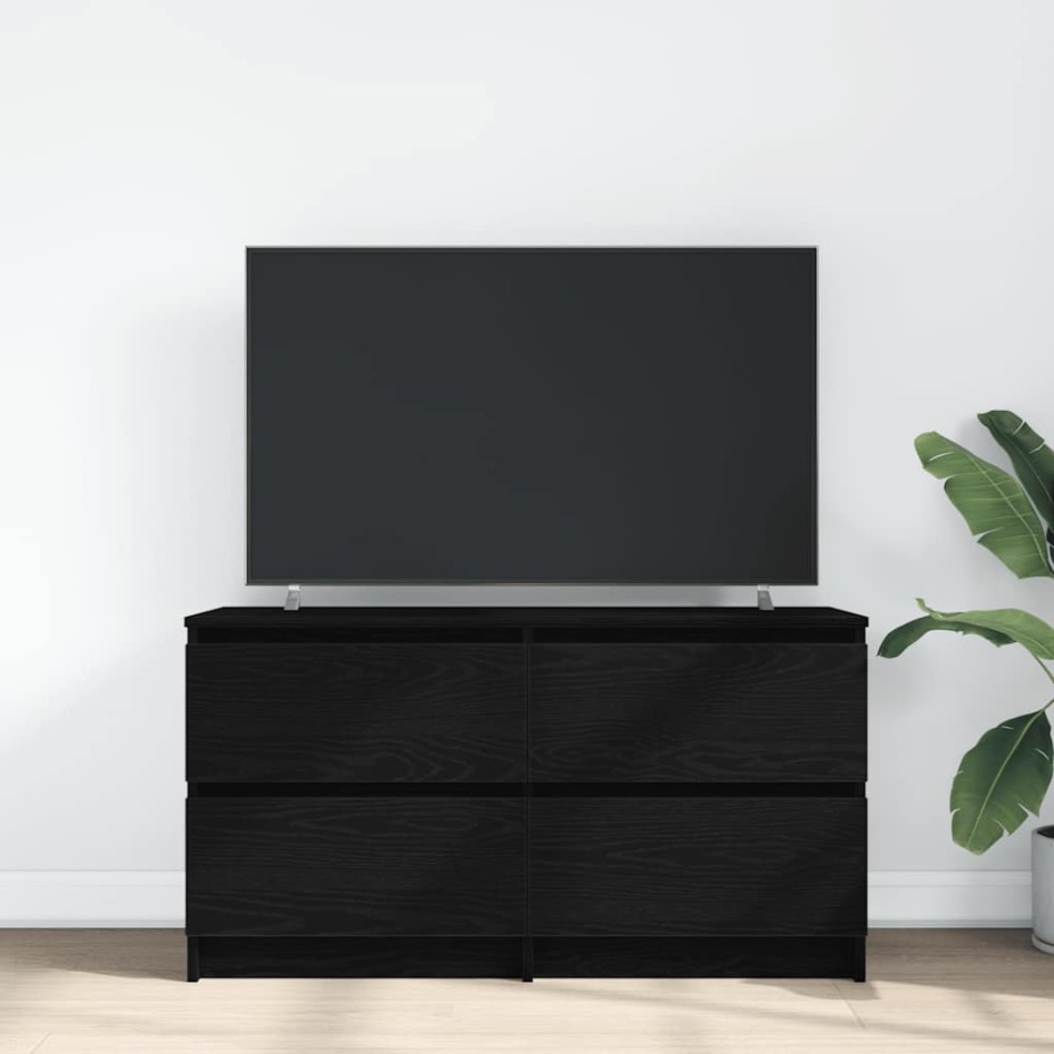 Mueble para TV madera contrachapada negro 100x35x54