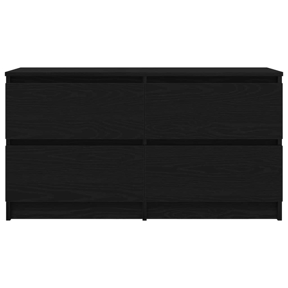 Mueble para TV madera contrachapada negro 100x35x54