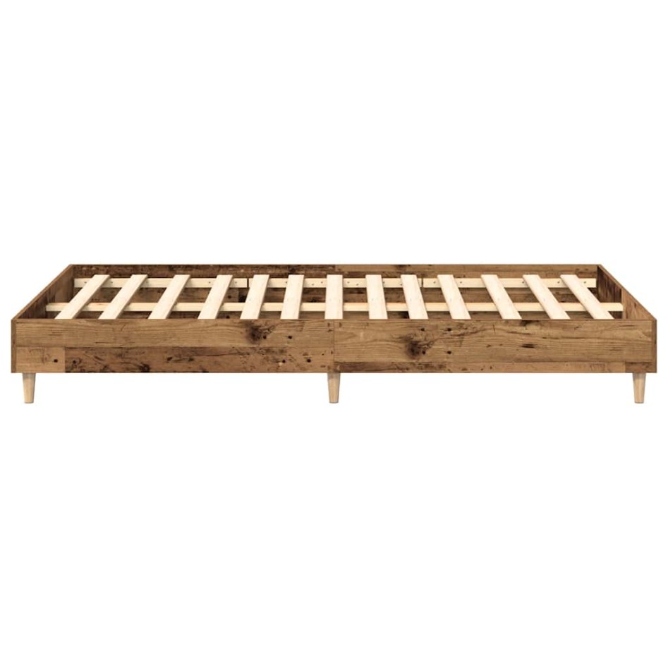 Estructura de cama sin colchón madera vieja 140x190 cm