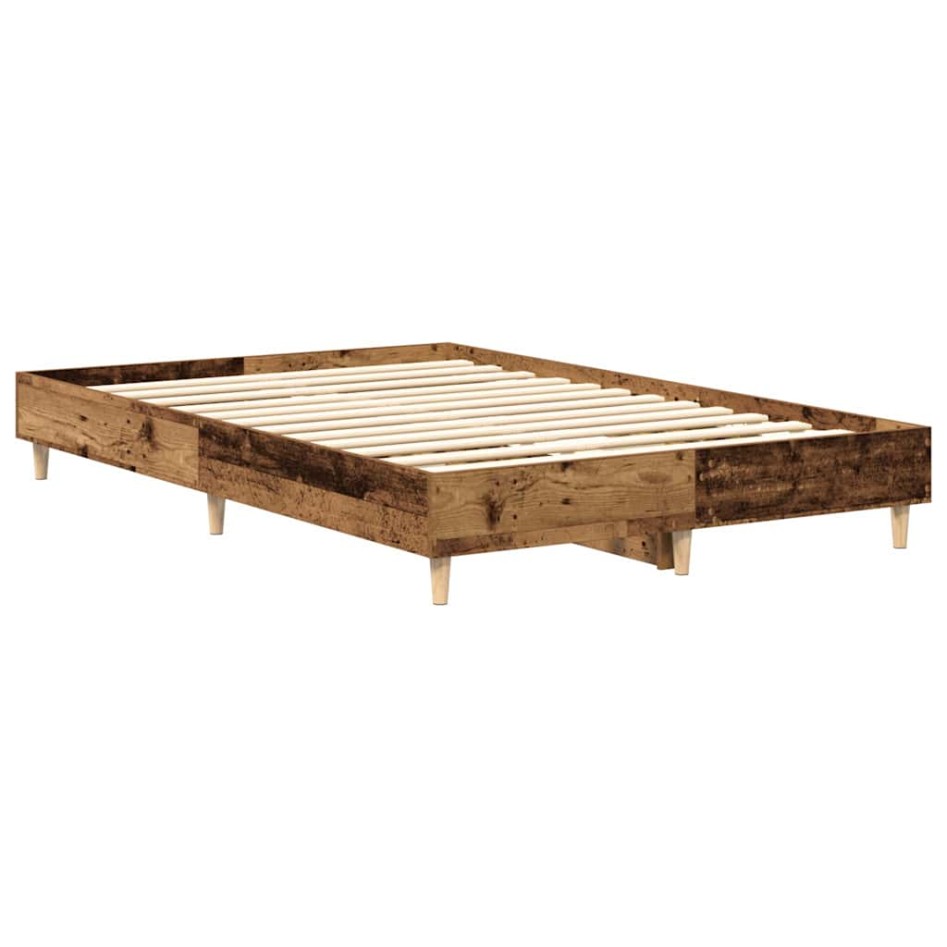 Estructura de cama sin colchón madera vieja 140x190 cm