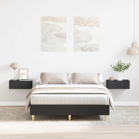 Estructura de cama sin colchón negra 140x190 cm
